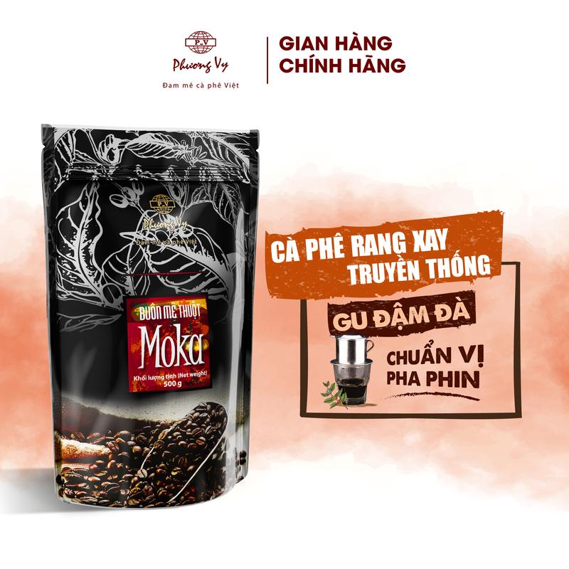 Cà Phê Truyền Thống Buôn Mê Thuột MoKa 500g cafe thơm đậm, vị béo vừa phải, Phương Vy Coffee