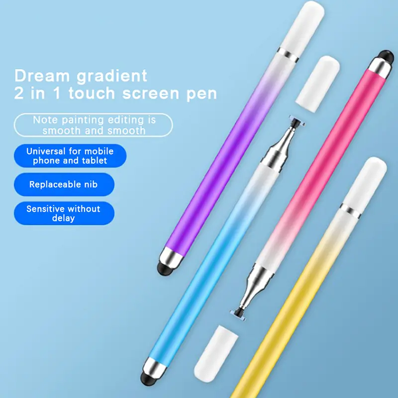 ปากกาสไตลัส 2-in-1 สำหรับโทรศัพท์มือถือ แท็บเล็ต ดินสอสัมผัสแบบ capacitive สำหรับโทรศัพท์ Android สากล ดินสอวาดภาพสำหรับหน้าจอ