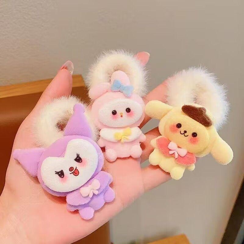 Dây Buộc Tóc, Chất Liệu Nhồi Bông Thích Hợp Cho Bé Gái Và Trẻ Em, Thiết Kế Dopamine, Có Cinnamon Babycinnamoroll, Kiểu Tóc Cho Bé Gái Mới Women 3