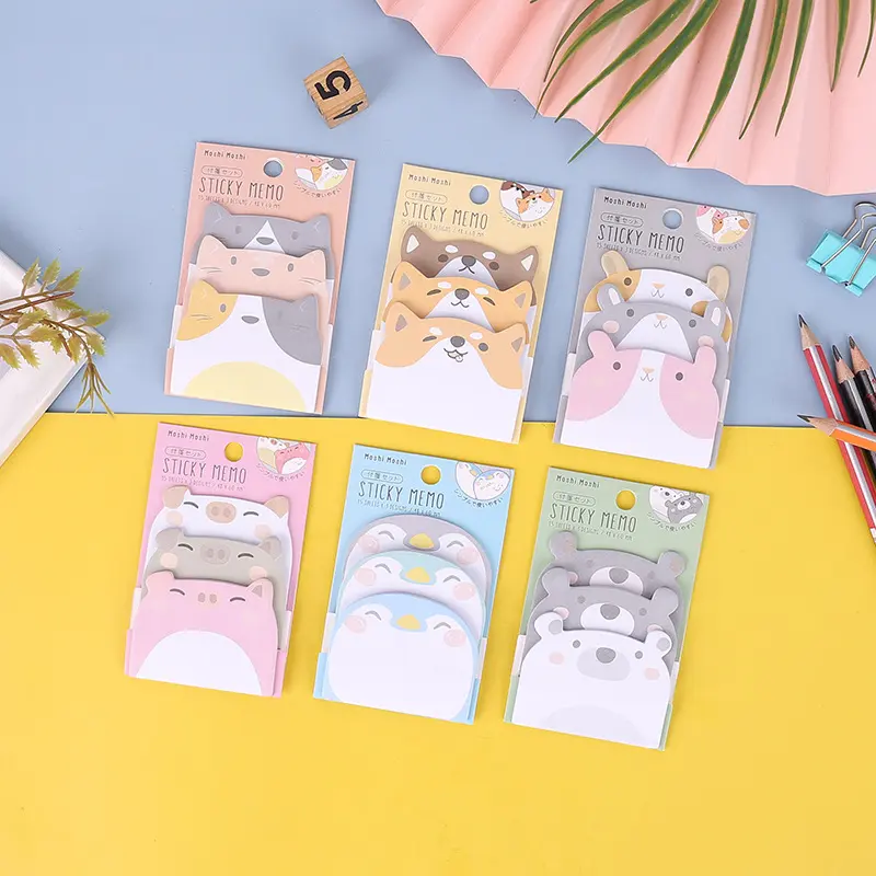 Cute Cartoon Sticky Notes, Animal Cartoon Student Daily Reminder Sticky Notes