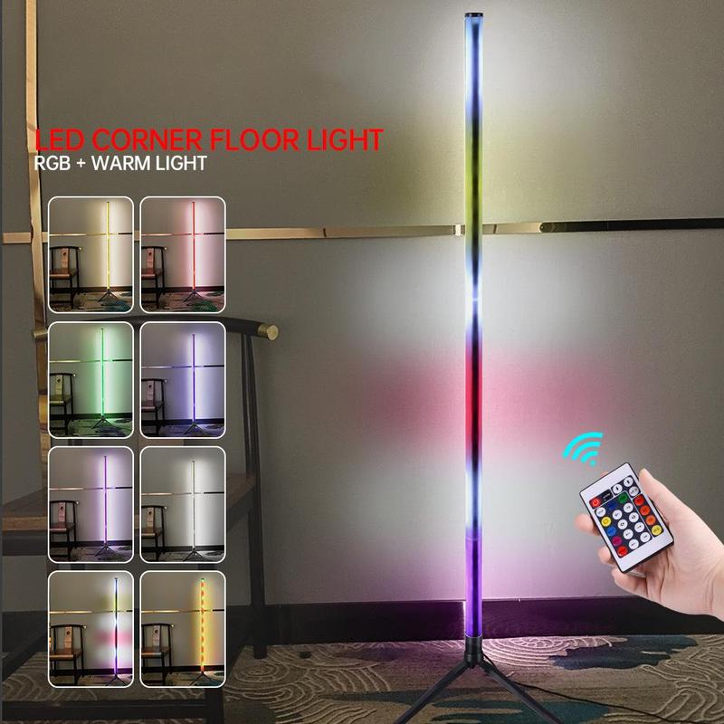 RGB LED Floor Lamp, Smart Remote Control Modern Corner Floor Lamp, USB Powered Atmosphere Standing Light, Modern LED Floor Lamp, LED Ambient Light For Home Bedroom Living Room Decor 9
