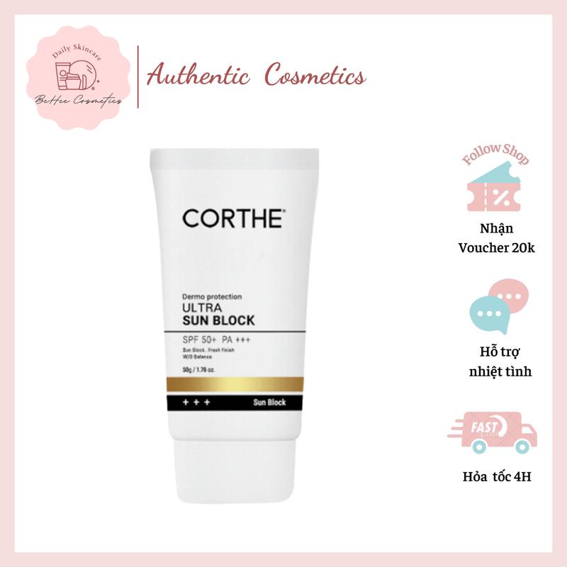 Kem Chống Nắng Corthe Ultra Sunblock Nhẹ Dịu Không Bóng Nhờn Nâng Tone Siêu Đỉnh Nữ Sunscreen
