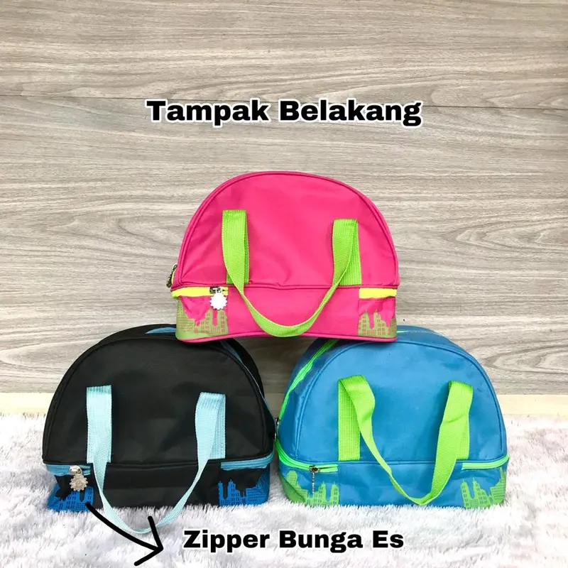 Tas Bekal Makan CNC Double/CNC Double Tupperware(Zipper Bunga Es) 2