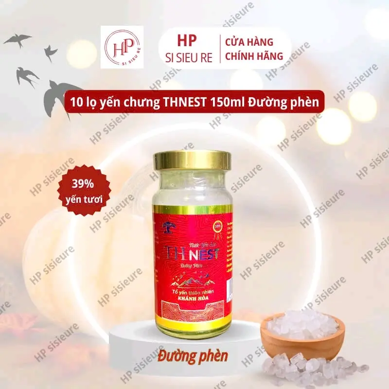 Combo 10 hủ yến cao THnest chưng đường phèn 39% yến tươi, hổ trợ sức khỏe.