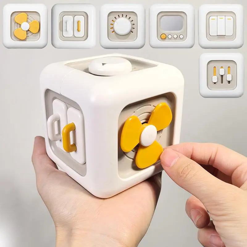 Geometric Sensory Cube Ball, 1 Count Early Development Montessori Toy, Brain Training Toy, Suitable for Birthday Gifts