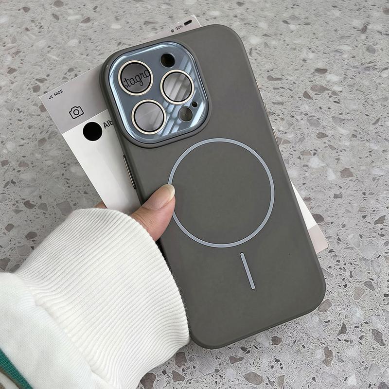 Premium Soft Casing with Magsafe Magnetic Matte Pink Silicone Case For iPhone 13 11 12 14 16 15 PRO MAX 15PLUS Black Titanium Color Cover 3