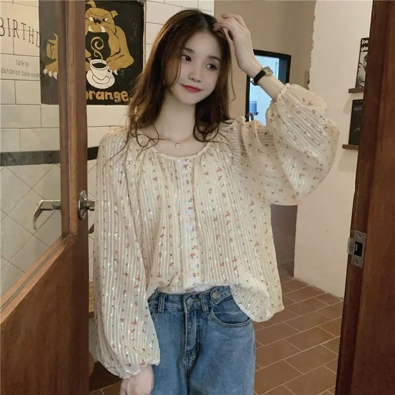 Women's Shirt Spring Summer 2025 New Gentle Style Long Sleeve Floral Niche Sweet Unique Top