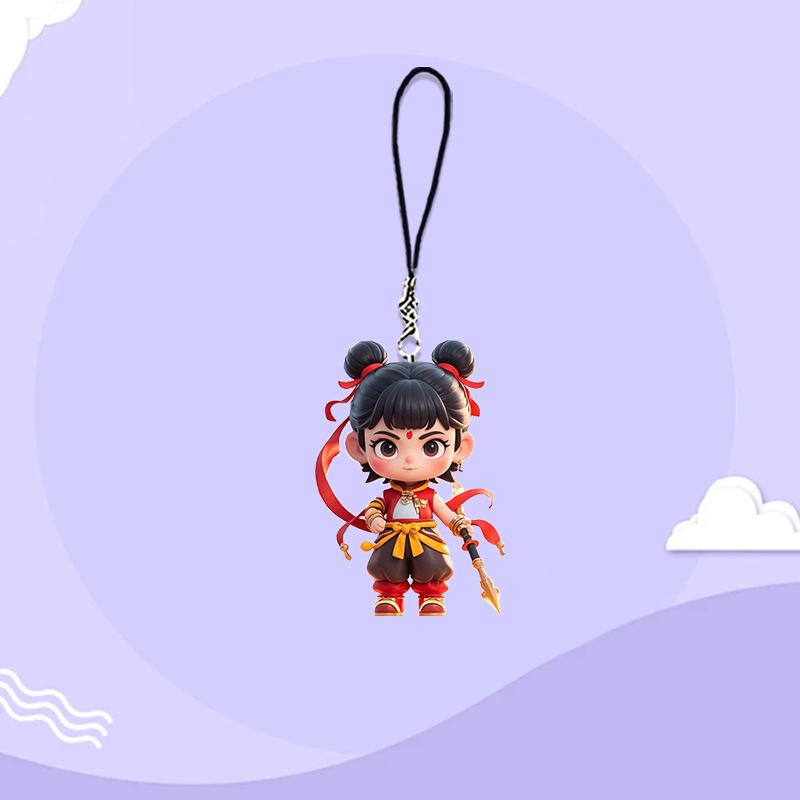 Product Introduction of Nezha 2 Phone Charm Nezha 2 Demon Child Naohai Cartoon Anime High-Value Phone Chain Nezha Ao Bing Backpack Pendant 4