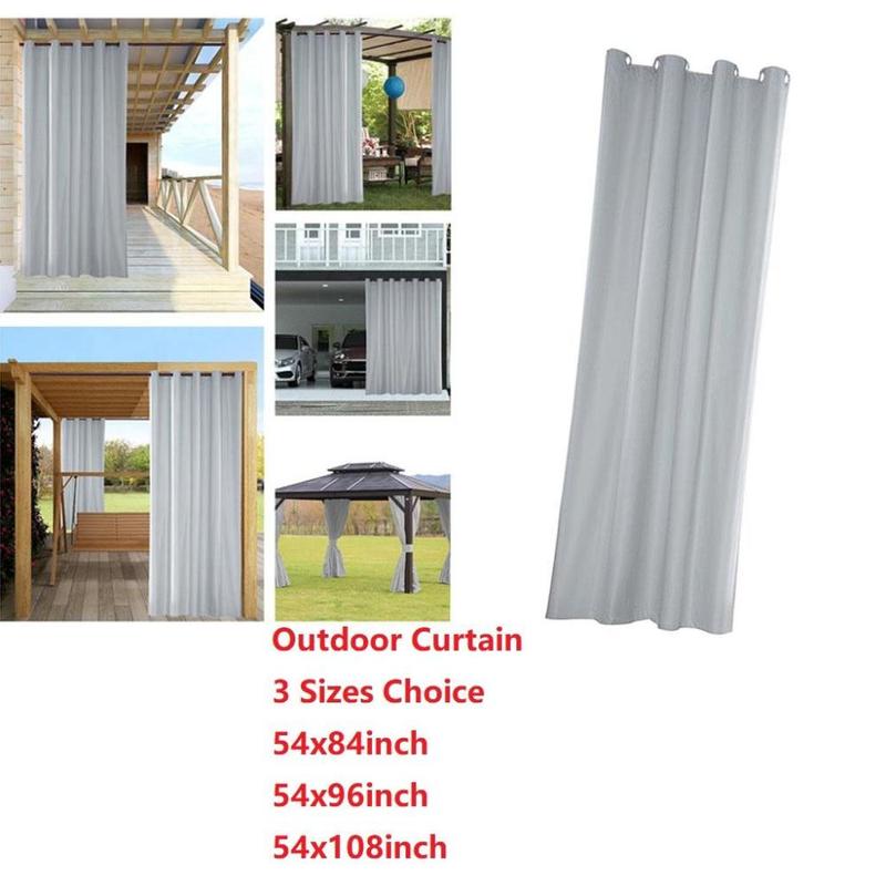 Grommet Outdoor Curtain Panel Waterproof Drape Protection for Porch Pergola 7