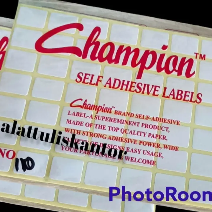 LABEL KERTAS CHAMPION MURAH