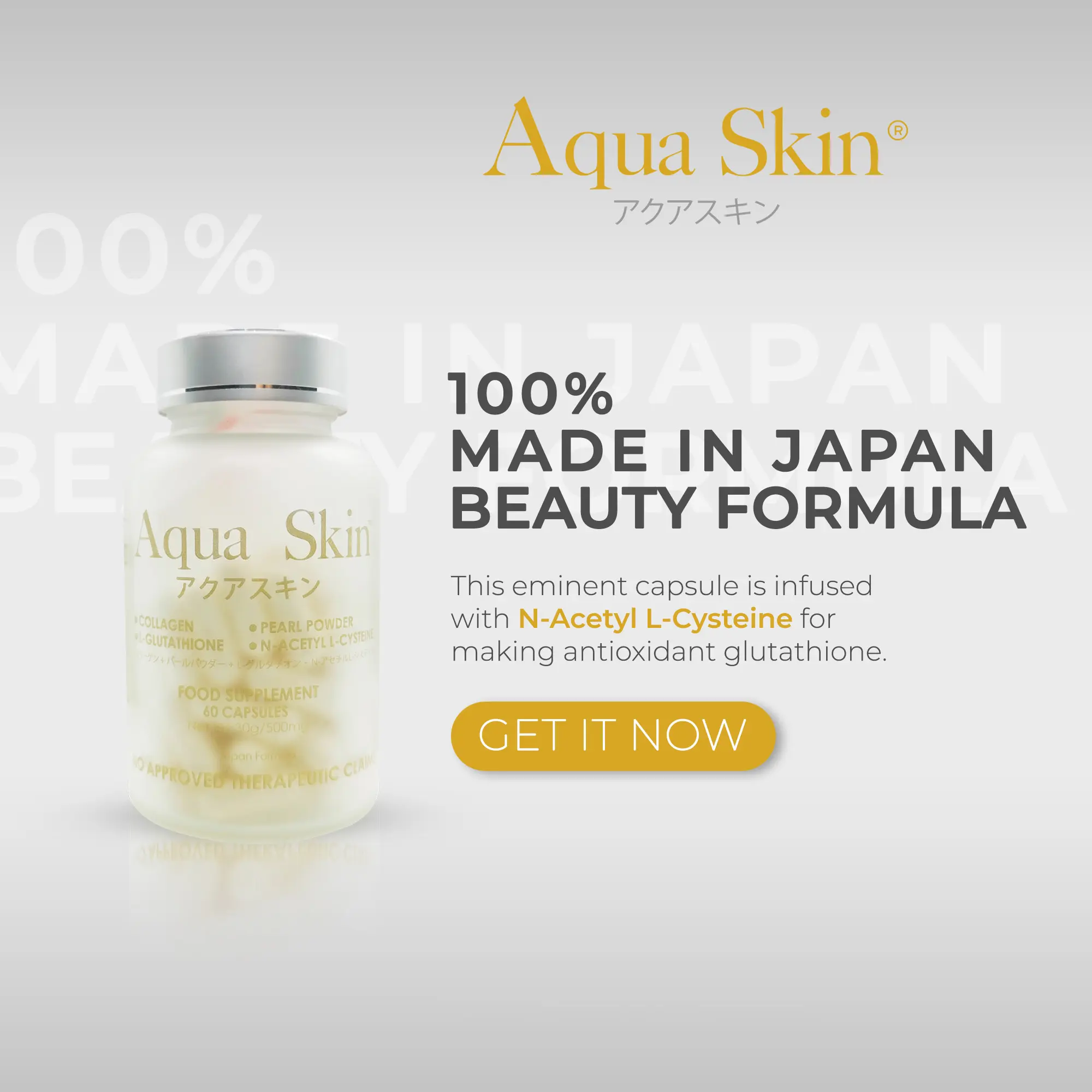 aqua skin glutathione made in japan Gluta Capsules for Healthy & Radiant Skin Complexion (60 Capsules) - Cureka Aqua Skin Glutathione Capsules -