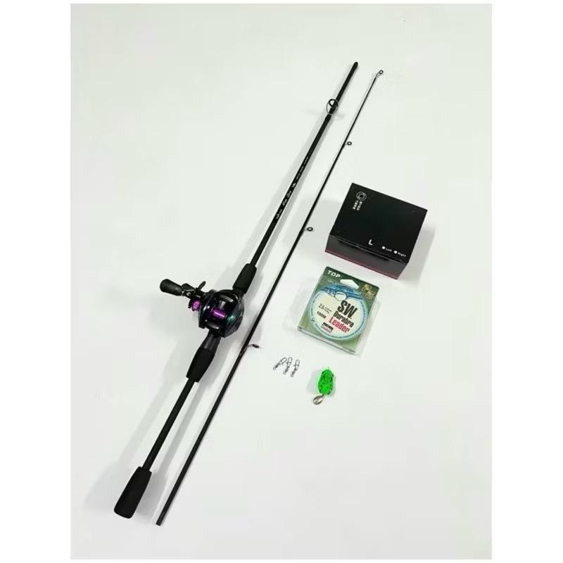 ￼Combo Cần Lure Sói Đen Kèm Máy Ngang Ánh Tím Titan Phụ Kiện Đầy Đủ- Combo Cần Lure Giá Rẻ, Học Sinh