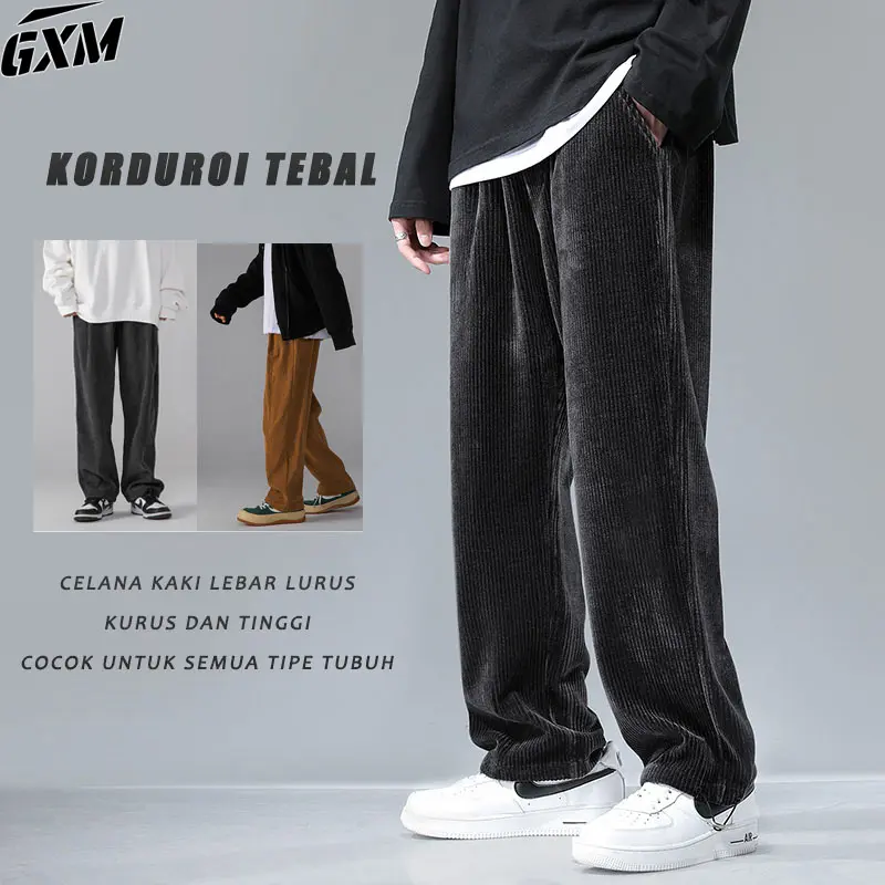 celana corduroy pria Korea style celana longgar pria tebal celana kasual pria panjang oversize celana kulot pria Mode celana vintage pria celana joger polos pria celana korduroy pria import celana remaja ankle pants pria M-5XL