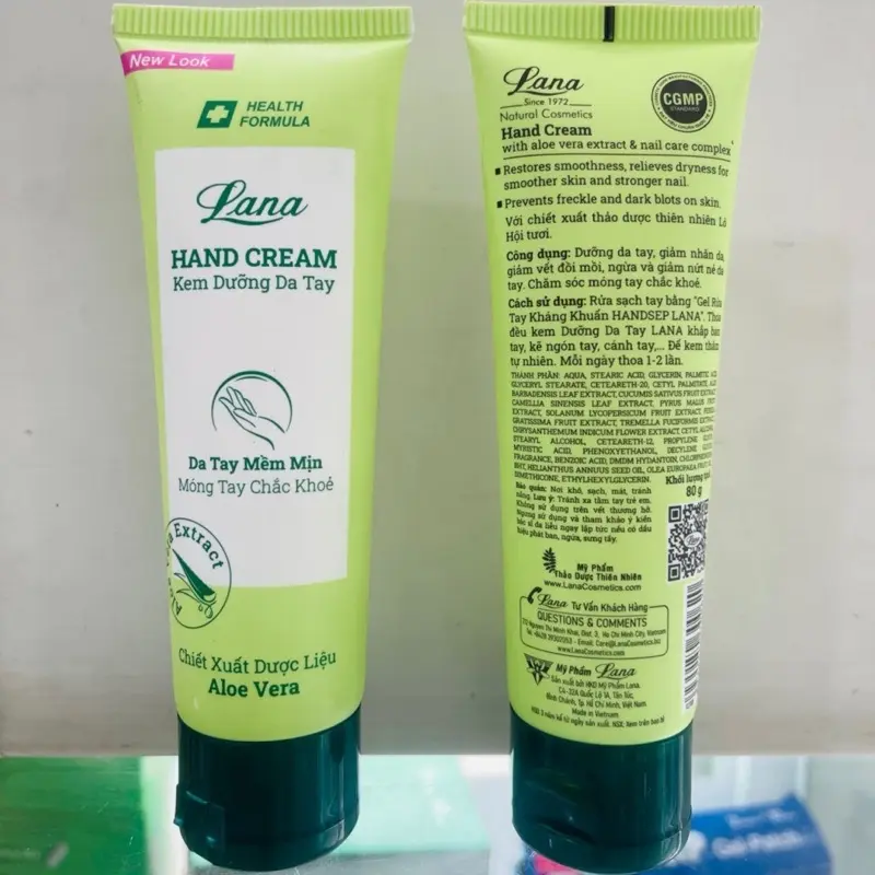 Kem dưỡng mềm mịn da tay móng tay chiết xuất từ Nha đam LANA Hand Cream 80g 2