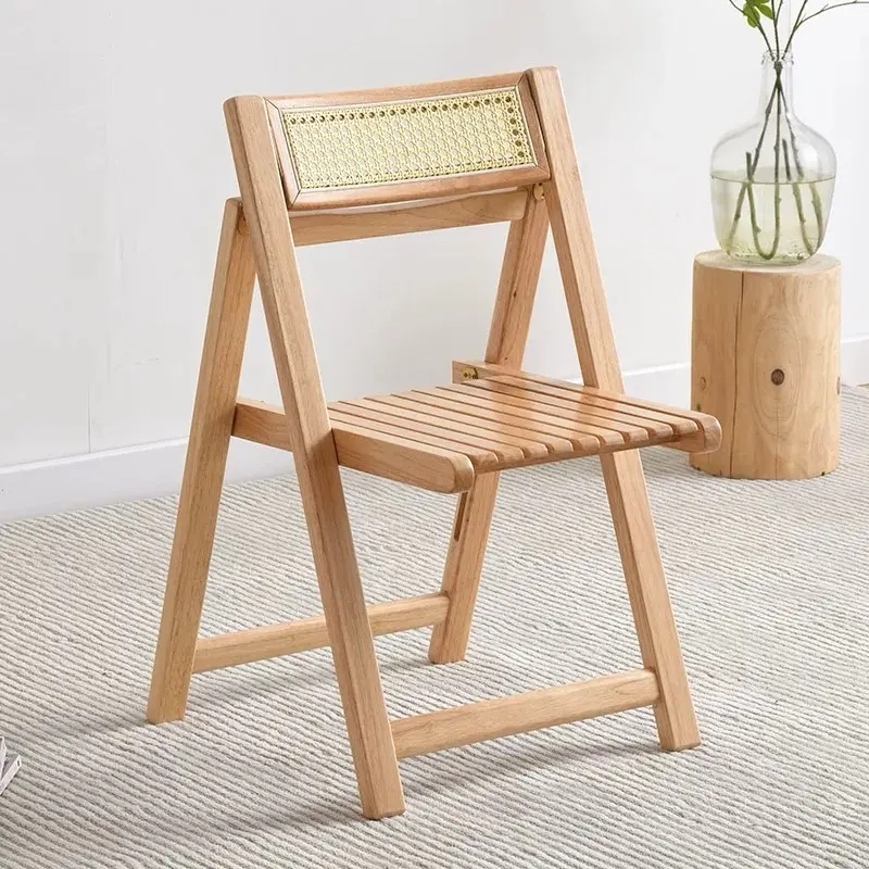 Ghế tựa lưng gập bằng gỗ - ghế decor phong cách retro