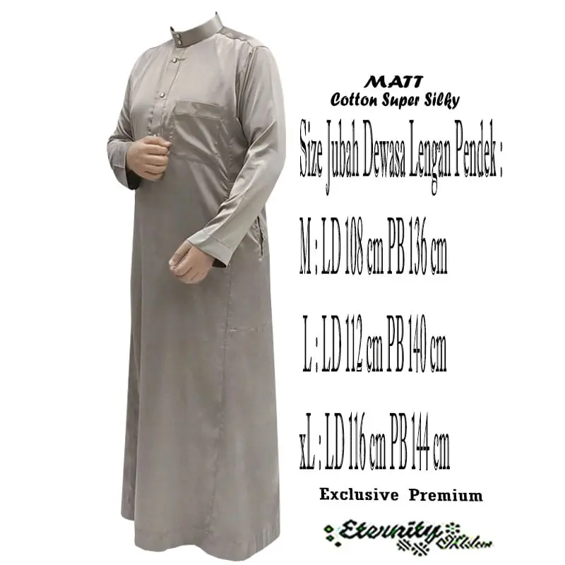 Jubah Gamis Pria Dewasa Terbaru Lengan Panjang Bahan Katun Premium 0
