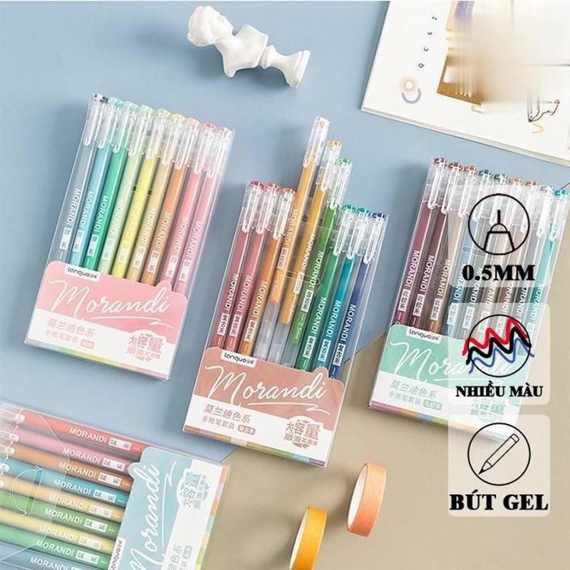 Set 9 bút nét 0.5mm nhiều màu Languo, bút gel viết vẽ take note đa năng