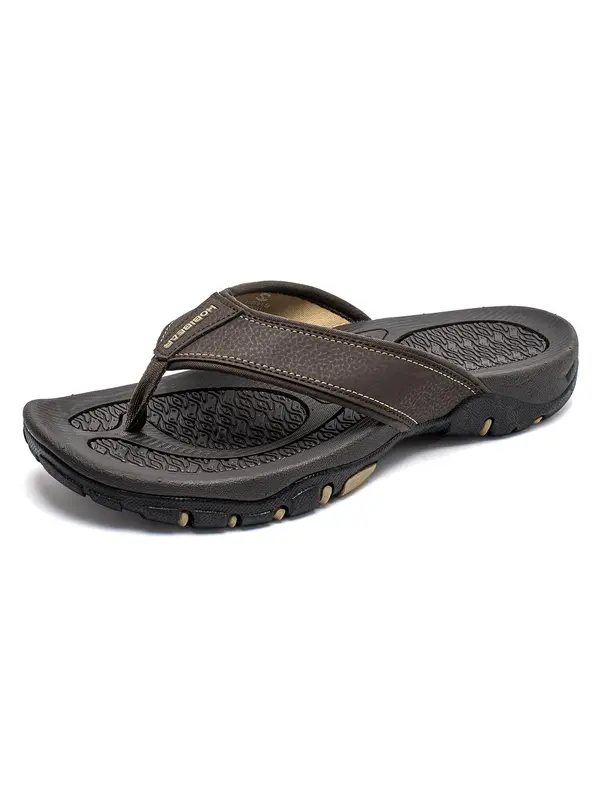 Men's Casual Breathable Flip Flops, 1 Pair Trendy Open Toe Slippers, Fashionable Slippers for Indoor & Outdoor Wear 7