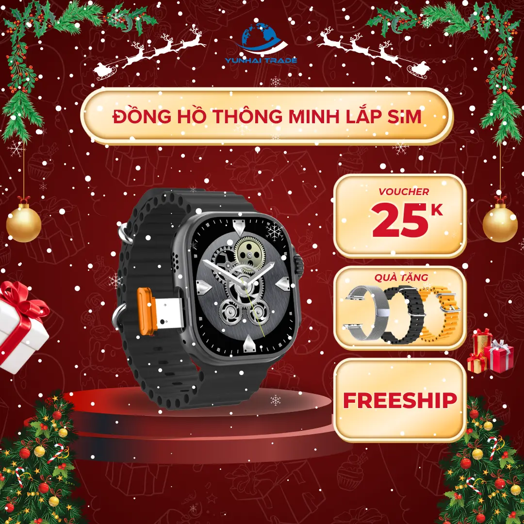 Smartwatch Ultra - Đồng Hồ Thông Minh Lắp Sim GS Ultra 5G: Theo Dõi Sức Khỏe, Chống Nước, Pin Lâu, Chơi Game & TikTok, Thiết Kế Unisex Thời Thượng