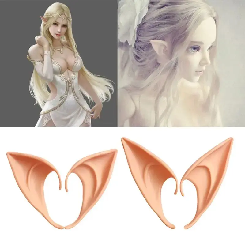 1 Pair 10/12cm Soft Latex Elf Ears Cosplay Halloween Masquerade Mask Photo Props Dropship