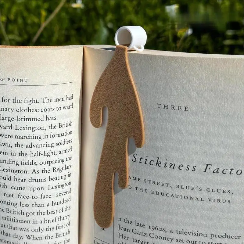 Spilled Coffee Design Bookmark, 1 Count Creative Reading Bookmark, Book Page Label, Home School Office Student Stationery Supplies