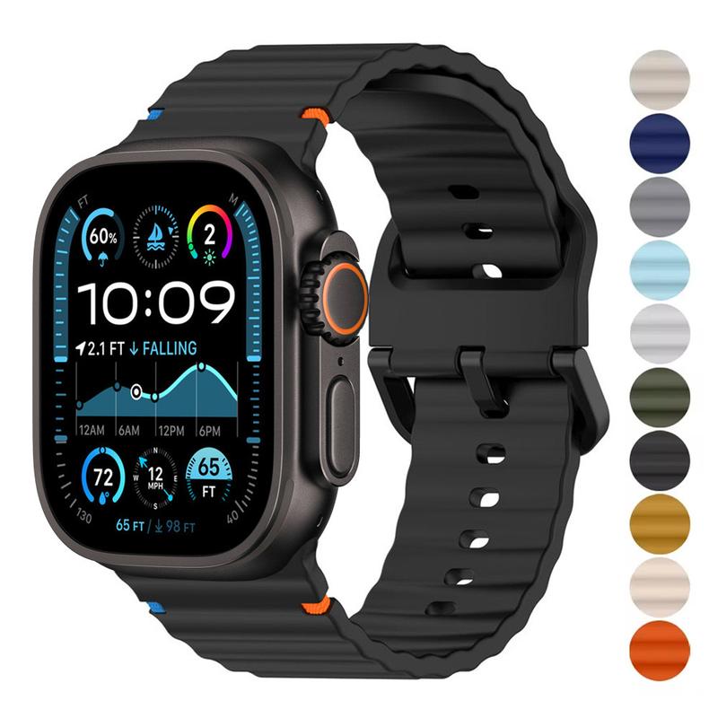 Dây đeo silicon, Vòng đeo tay Ocean Loop Band, Thích hợp cho Apple Watch 44mm, 49mm, 40mm, 45mm, 42mm, 46mm, 38mm, Dòng iWatch 12, 11, 10, 9, 8, 7, 6, SE, 10 Ultra 4, 2, Correa