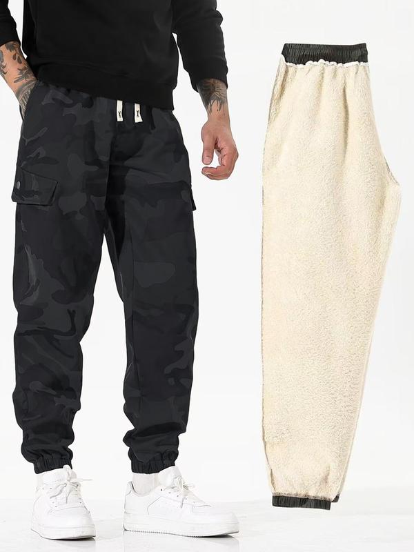 Men's Camo Print Drawstring Waist Jogger Pants, 2024 New Style Regular Fit Casual Pocket Trousers for Fall & Winter, Men's Bottoms for Daily Wear, Pants for Men 3