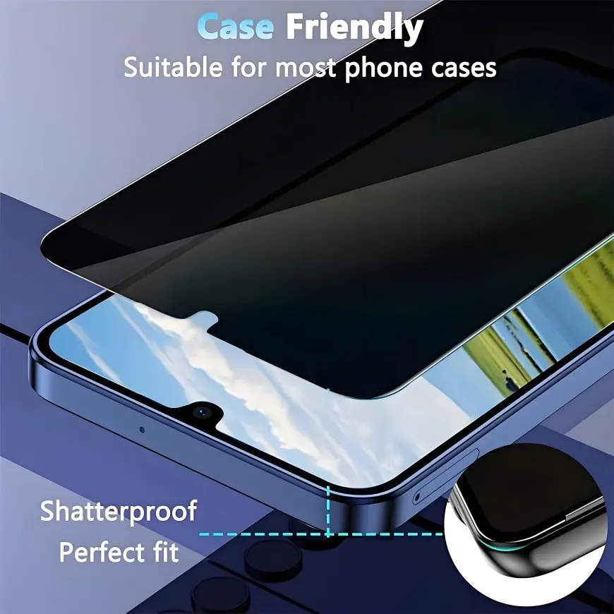 Tempered Glass For Realme C25 RMX3193 Anti Spy Full Coverage For
