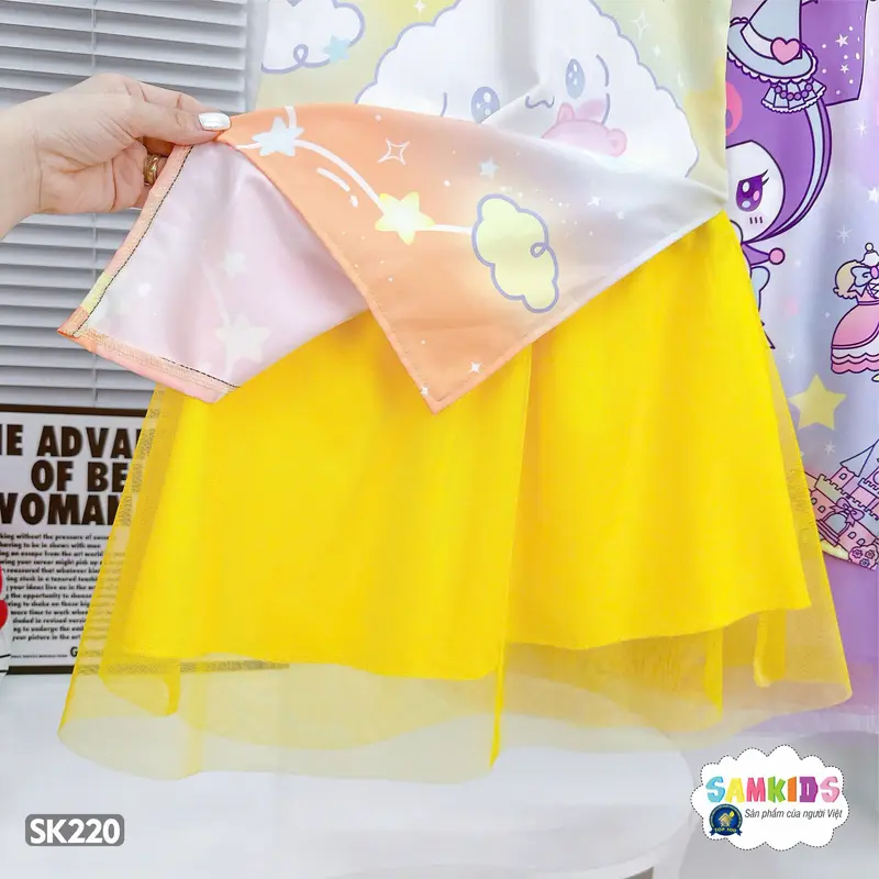 SAMKIDS - SET Áo Dài TẾT CÁCH TÂN CHO Bé Gái  - HỌA TIẾT DỄ THƯƠNG 8
