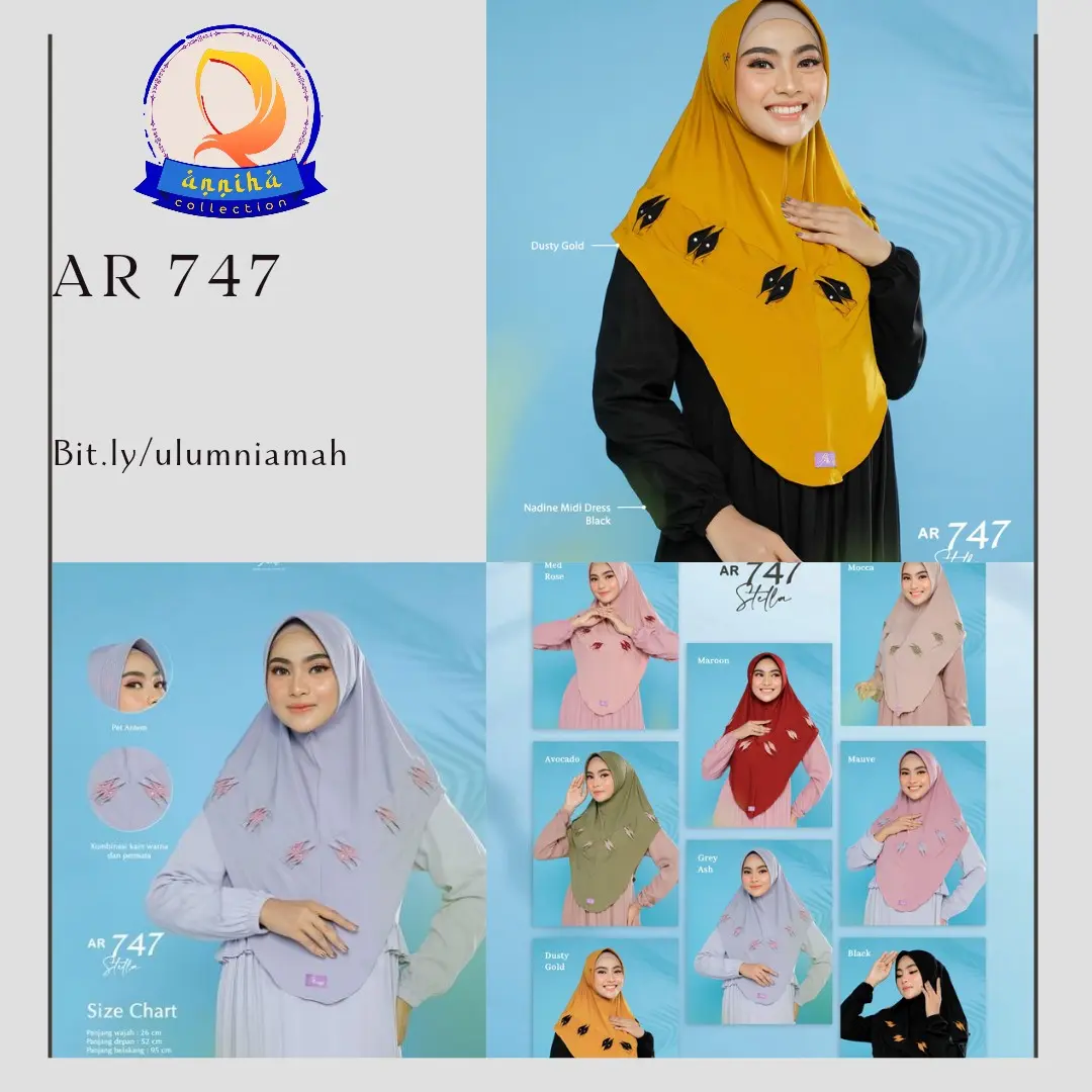 New Collection hijab by Ar Rafi AR 747 dengan pilihan warna yang begitu manis || (Anniha Collection)