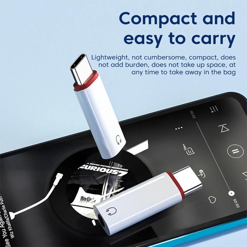 Bộ Chuyển Đổi Tai Nghe Type C Sang 3.5Mm, Bộ Chuyển Đổi Giắc Cắm 3 5 Mm, Tương Thích Với Điện Thoại, Bộ Chuyển Đổi Cáp AUX 3.5Mm Kem Phụ Kiện 4