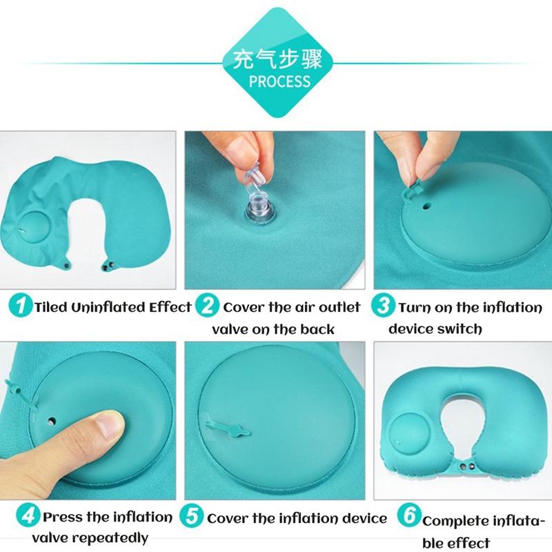 Product Introduction of U shape Neck Pillow Travel Press Type Inflatable Pillow Office Car Camping Inflatable Air Pillow Bantal Angin 13