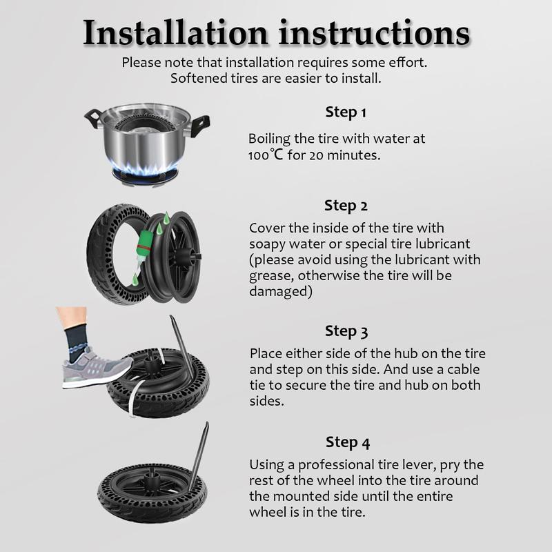 Product Introduction of 8.5x2.0 Inch Solid Tire, Honeycomb Shock Absorption Scooter Tire, Replacement Wheel for iScooter S9pro VOLPAM SP03 Scooter 5