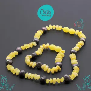 Kalung & Gelang Amber Tumbuh Gigi Bayi dengan Pearl By Carlis Baby. AG47