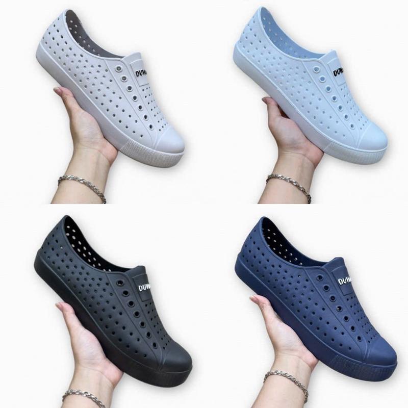 Giày nhựa lỗ nam đuc nguyên khôi đi mưa siêu nhẹ siêu mềm - GL026