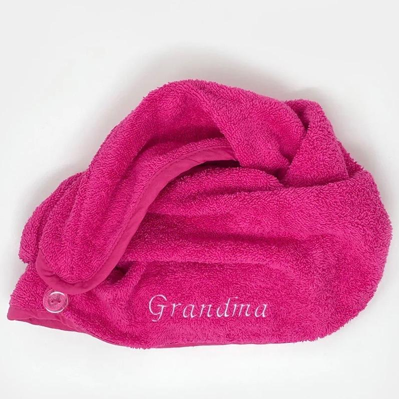 Personalised hair turban towel 1