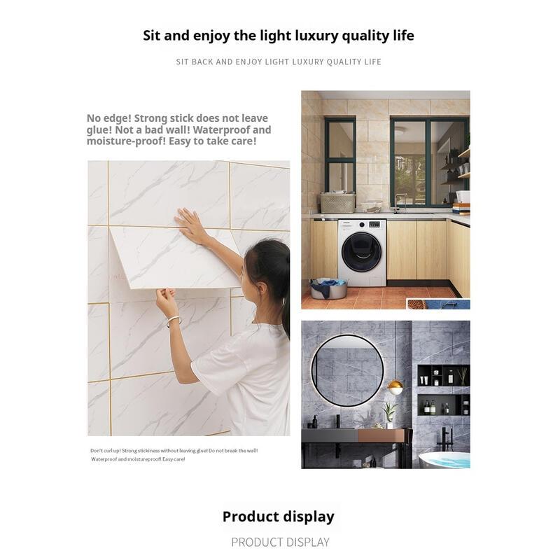 Product Introduction of 5PCS Imitation ceramic tile marble sticker self-adhesive waterproof kitchen bathroom background decoration wall wallpaper,Colorful es 11