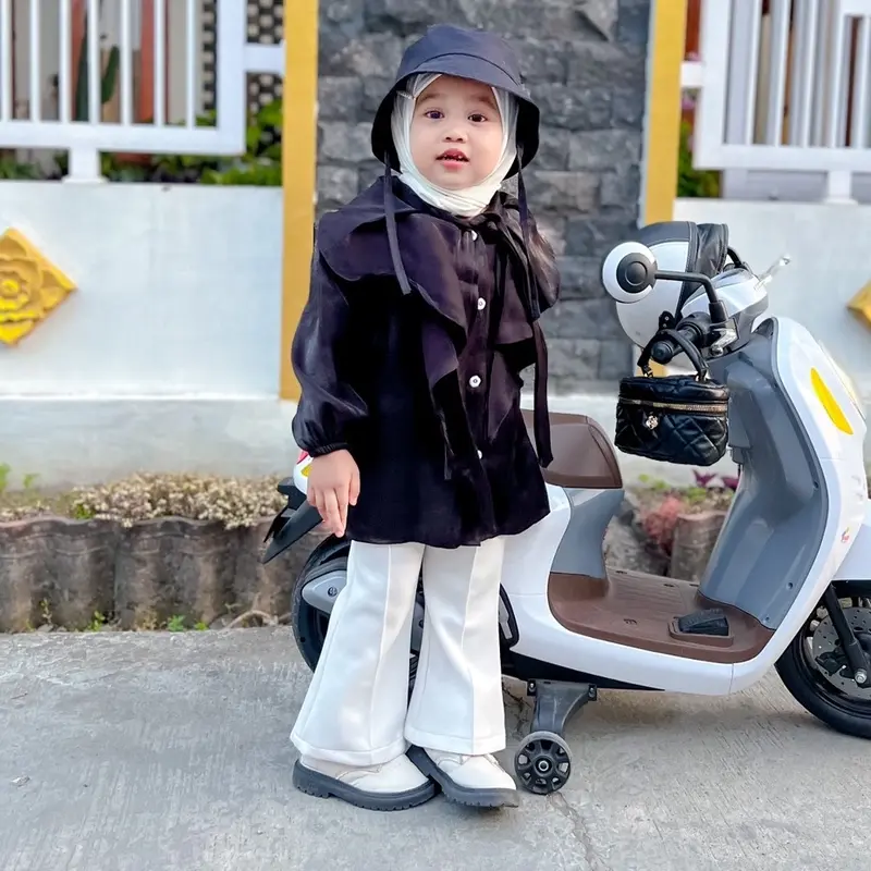 MIMMI.ID — Lolita Blouse Shimmer Atasan Kerah Panjang  Baju Rumbai Pita Wanita Kancing 5