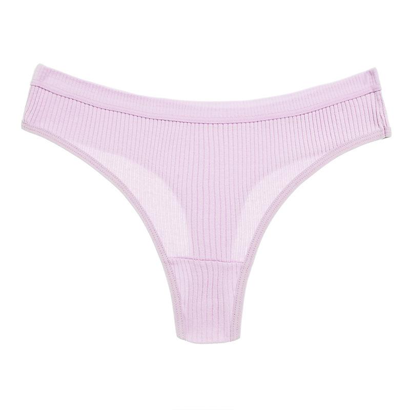 Women's 7 Pieces Solid Color Low Waist T-Back, Fitted Casual Brief Panties Suit, Women's Underwear, Women's  Underwear,, Cotton European and American Sexy Low Waist Women's  Breathable Underwear Simple Women's 8