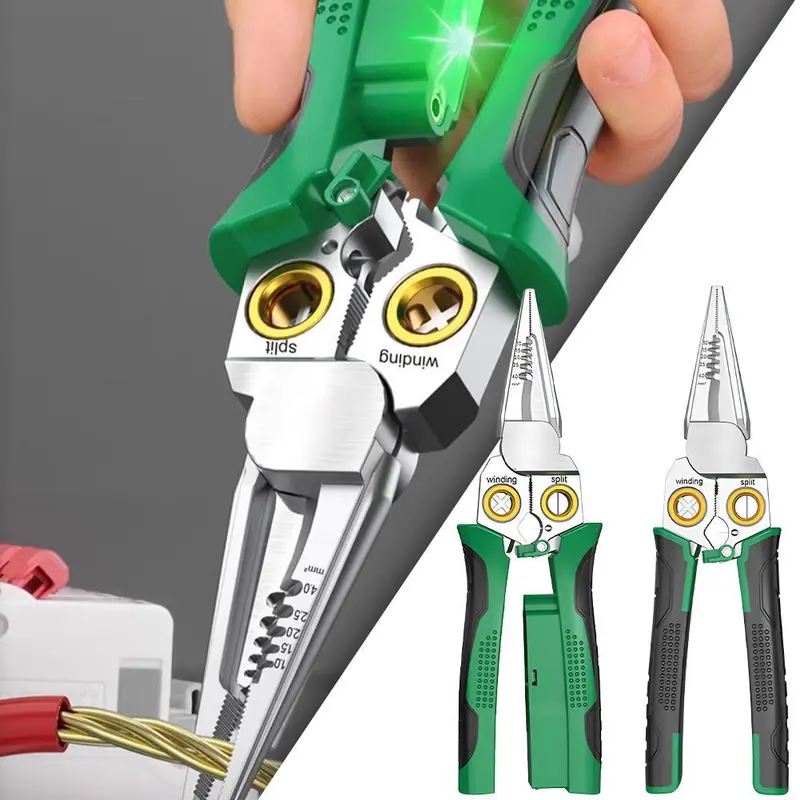 Kìm Dây Thợ Điện, Đa Chức Năng 8 Trong 1, Thiết Kế Tước Dây Thép Không Gỉ, Kìm Kéo Dây, I3U6 2