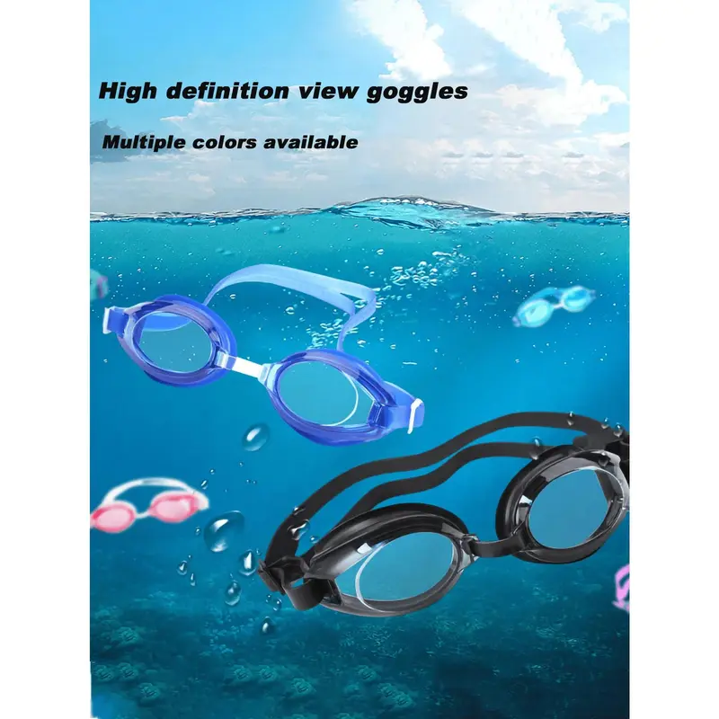 1pc Comfortable And High-end Pc Lens Double-layer Sealing Ring Elastic Silicon Strap Waterproof Swimming Goggles For Men And Women 1