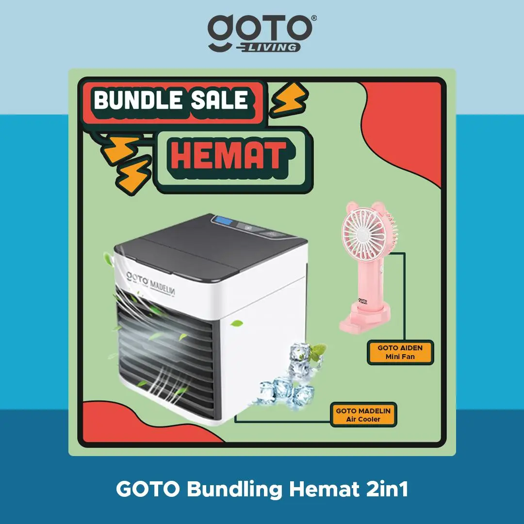 Goto [COD] Bundling Combo Hemat 2in1 Kipas Angin Air Cooler AC Mini Fan Pendingin Ruangan Portable