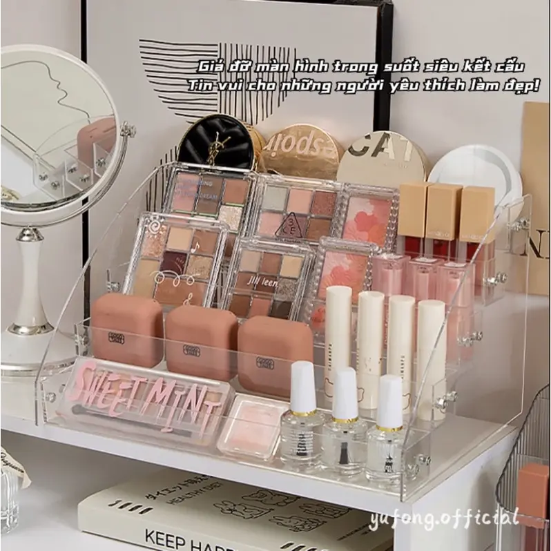 Hộp đựng phấn mắt bảng màu trang điểm tủ để bàn ký túc xá kệ acrylic mỹ phẩm giá đựng son môi Kitchen Nhà Bếp