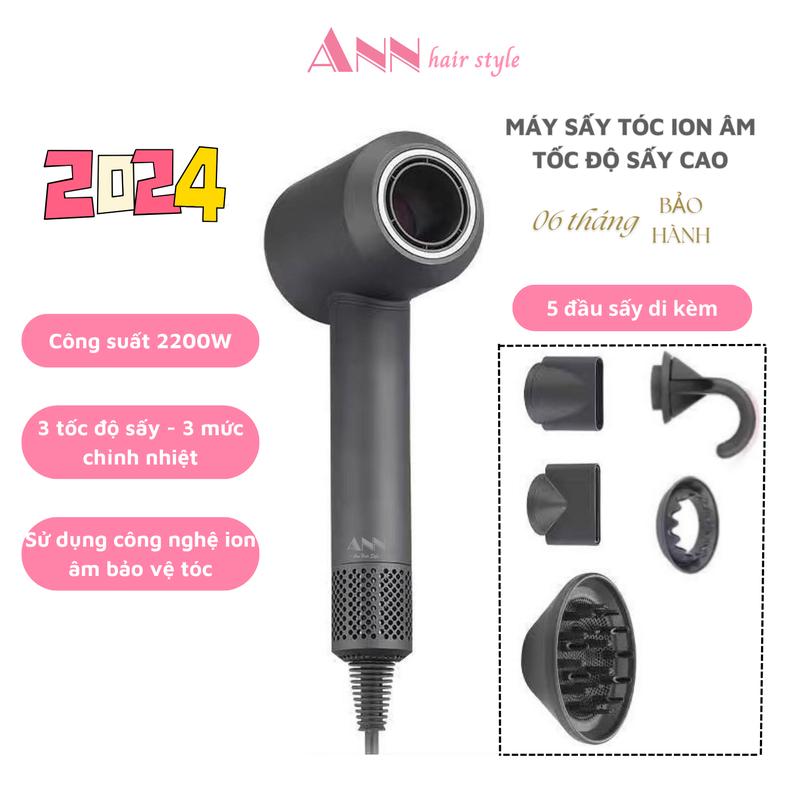 Máy sấy tóc nam nữ tốc độ cao công nghệ ion âm bảo vệ tóc - 2 chiều sấy nóng lạnh - phiên bản nâng cấp Ann Hair Style