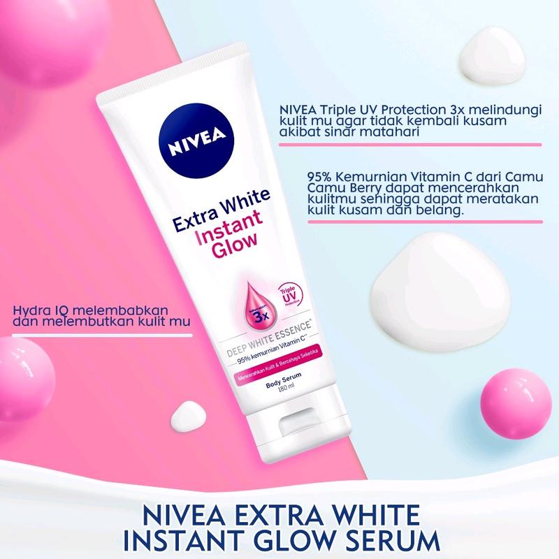 PAKET SIANG MALAM Nivea Body serum instant glow + Night Nourish 180ml 1