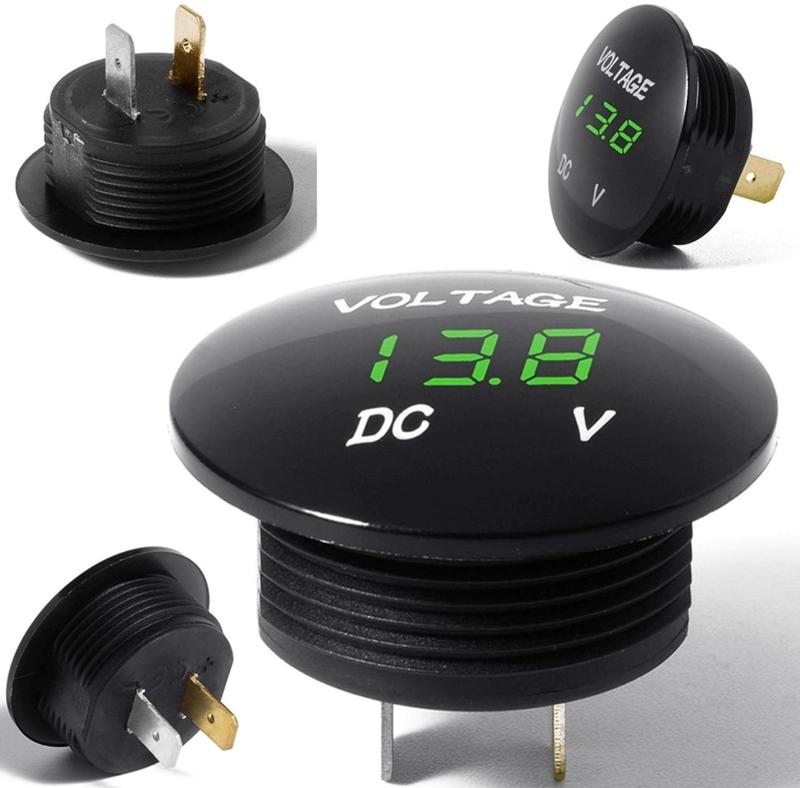 Đồng hồ Led đo Volt ắc quy ô tô và xe máy 12v DC - Volt meter hình tròn 5