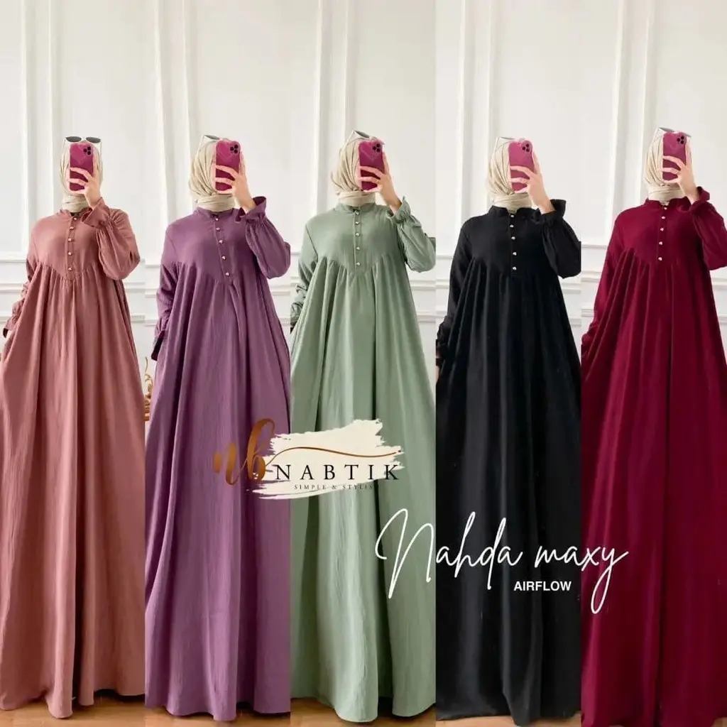 GAMIS NAHDA MAXY CRINCLE AIRFLOW //GAMIS POLOS CRINCLE AIRLOW KEKINIAN Polos Hitam Muslim Putih Mustard Crinkle Wanita Dress Mewah Kondangan Lebaran Simple Remaja Dewasa Sexy S