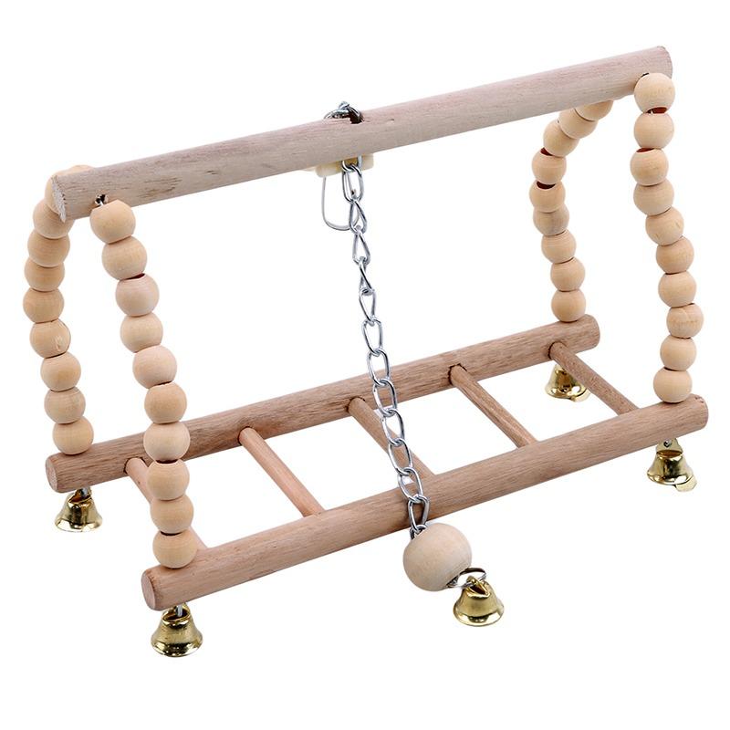 Product Introduction of Bird Parrot Toys Wooden Hanging Swing Hammock Climbing Ladders Perches Toy Parakeet Cockatiels Bird Cage Supplies 9