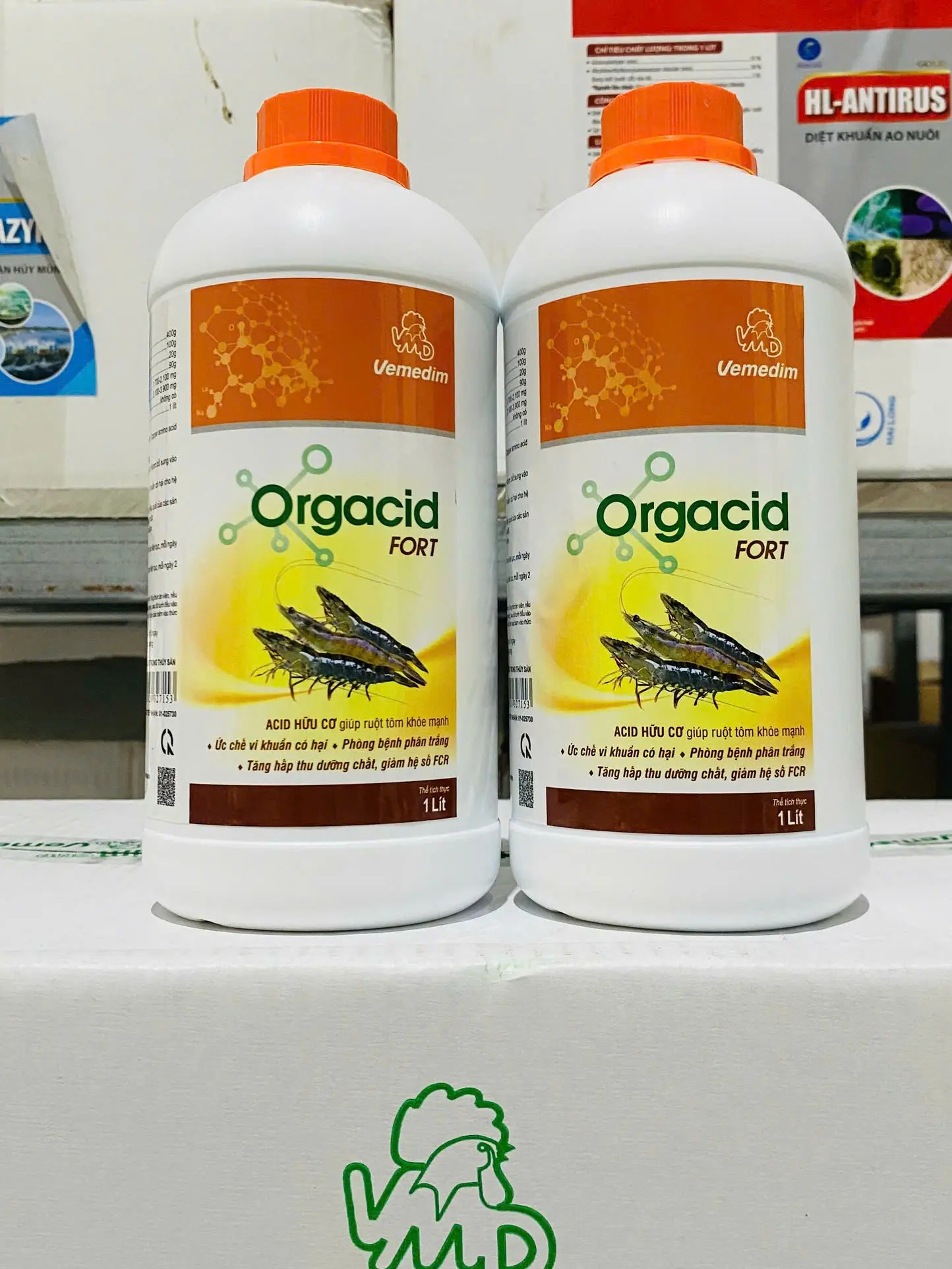 Vemedim Orgacid fort tôm - Acid hữu cơ giúp ruột tôm khỏe mạnh - Phòng bệnh phân trắng - Hấp thu dưỡng chất - Giảm hệ số FCR