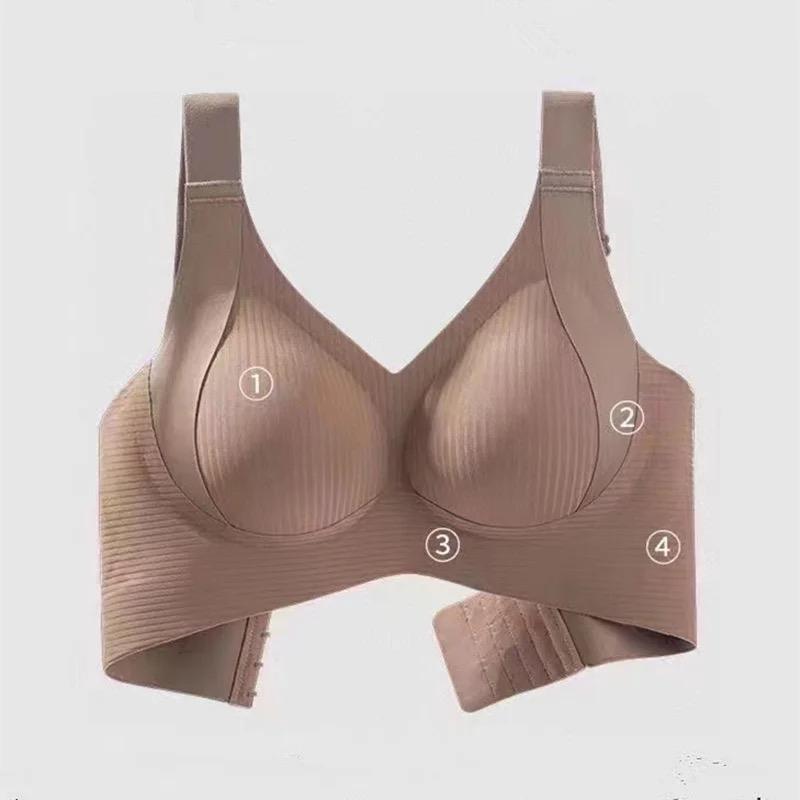 Product Introduction of Large Size High-quality Traceless Women's Underwear Without Steel Rings Gathering To Show Small Breathable Sports Women's Bra 2